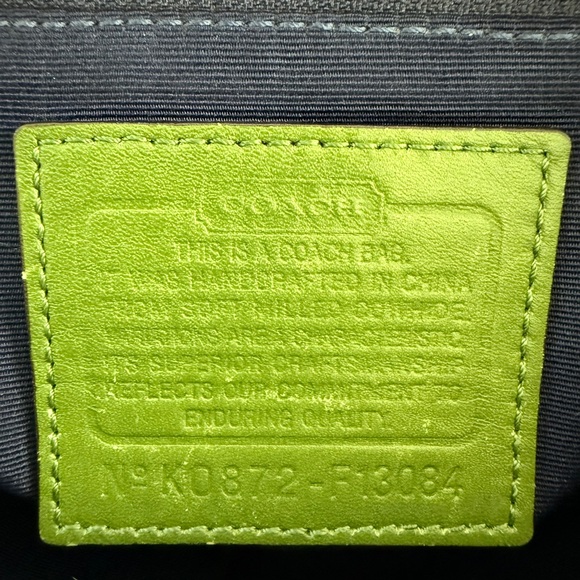 COACH HAMPTON PEBBLED LEATHER BRAIDED SATCHEL LIME GREEN #F13084 - Picture 4 of 12